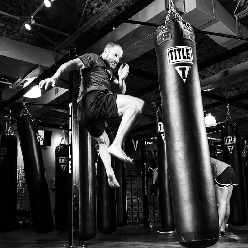 Mixed Martial Arts Lessons for Adults in Nutley NJ - Flying Knee Black and White MMA